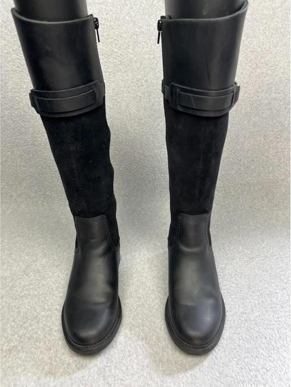 Clarks Maye Carly Knee-High Boots Womens 6 Black Leather Chic Classy Modern